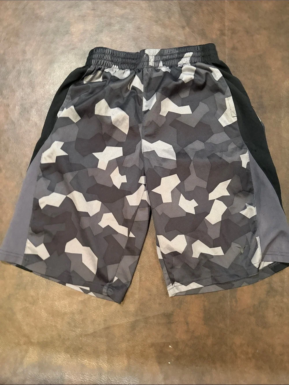Boys Gray Camo Performance Shorts